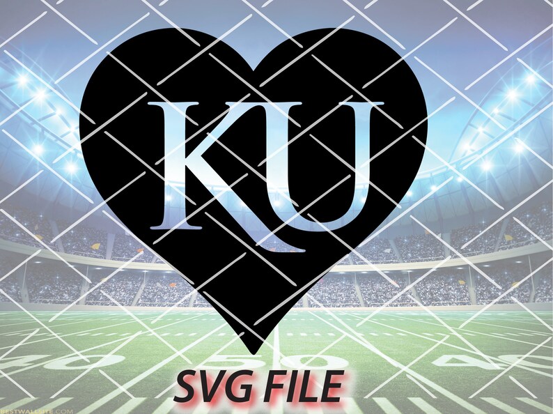 Download KU HEART Kansas Simple Design Svg File Clipart Vector | Etsy