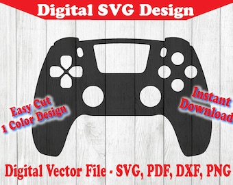 Video Game Console Controller Design SVG Instant Download Vectors For Cricut Silhouette 1 Color png dxf pdf svg