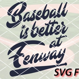 Baseball at Fenway SVG – One Color Design, Boston (PDF, PNG)