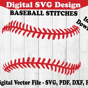 Baseball Stiche Sport Ball Design 1 Farbe Dxf svg png pdf Dateien - Clipart - Vektor geschnitten Datei - für Cricut Silhouette svg