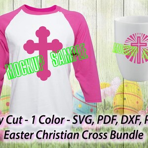 Christian Cross Designs Easter Bundle 40 Unique Christian Cross Svg file SVG For Cricut For Silhouette 1 Color Files png pdf dxf image 2