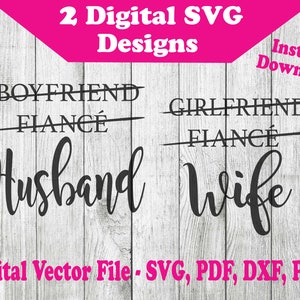 Marido e Mulher 2 Designs Gráficos SVG - Arquivos Svg de Casamento Financeiro - Para Cricut Silhouette 1 Cor svg png pdf