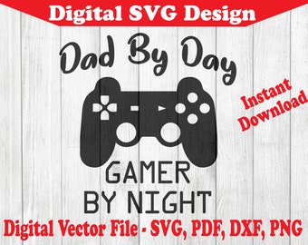 Papa Gamer SVG, Vatertag Controller Design (Digitaler Download)