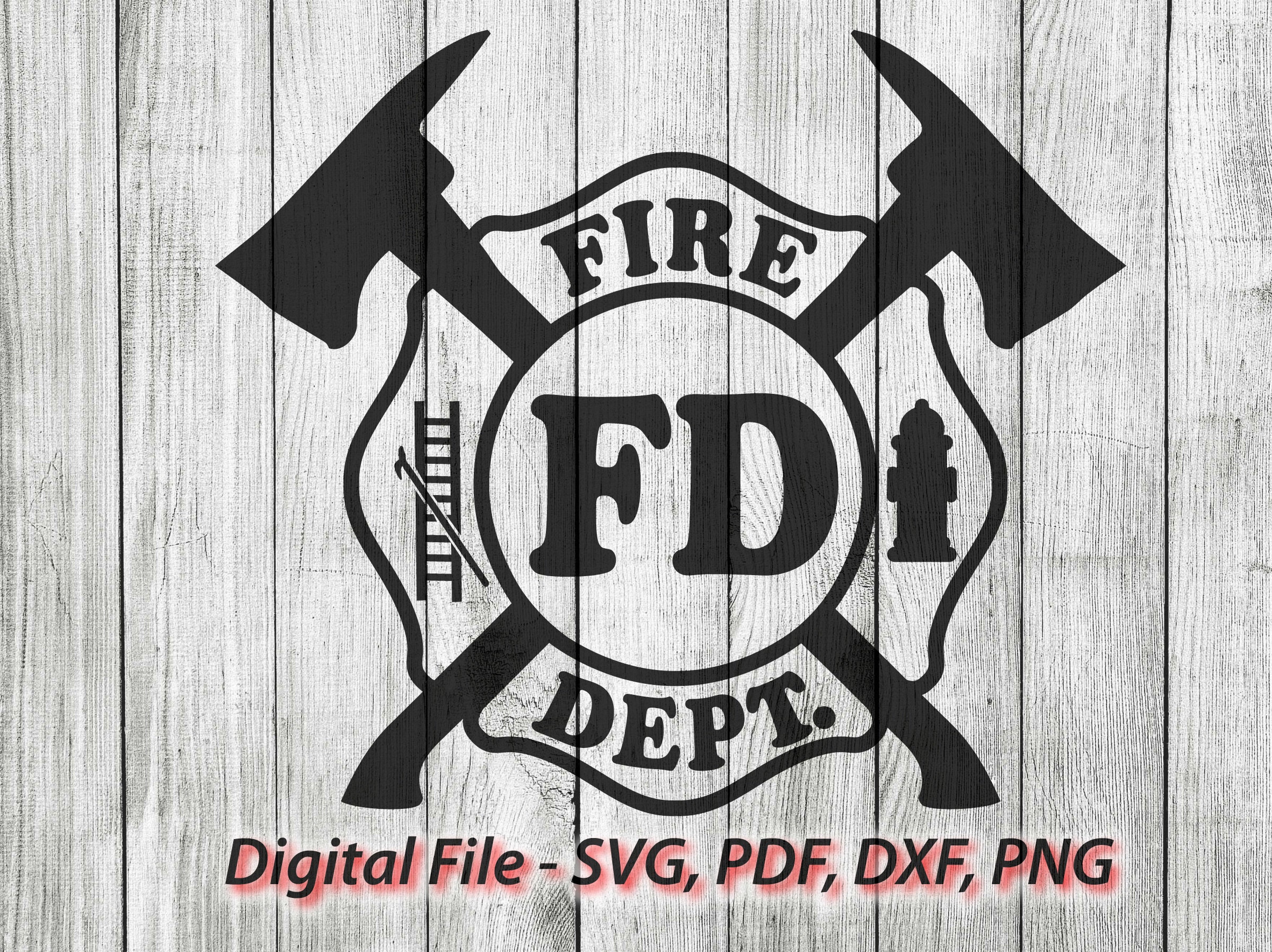 fire fighter svg -Printable Fire Dept svg Cricut & Silhouette file