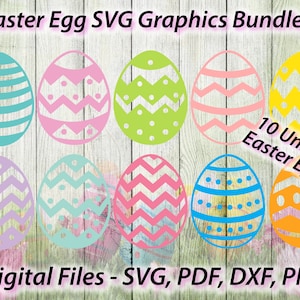 Osterei Designs Frühling Bundle 10 einzigartige Ostereier - SVG-Datei - SVG - für Cricut für Silhouette Dateien png pdf dxf
