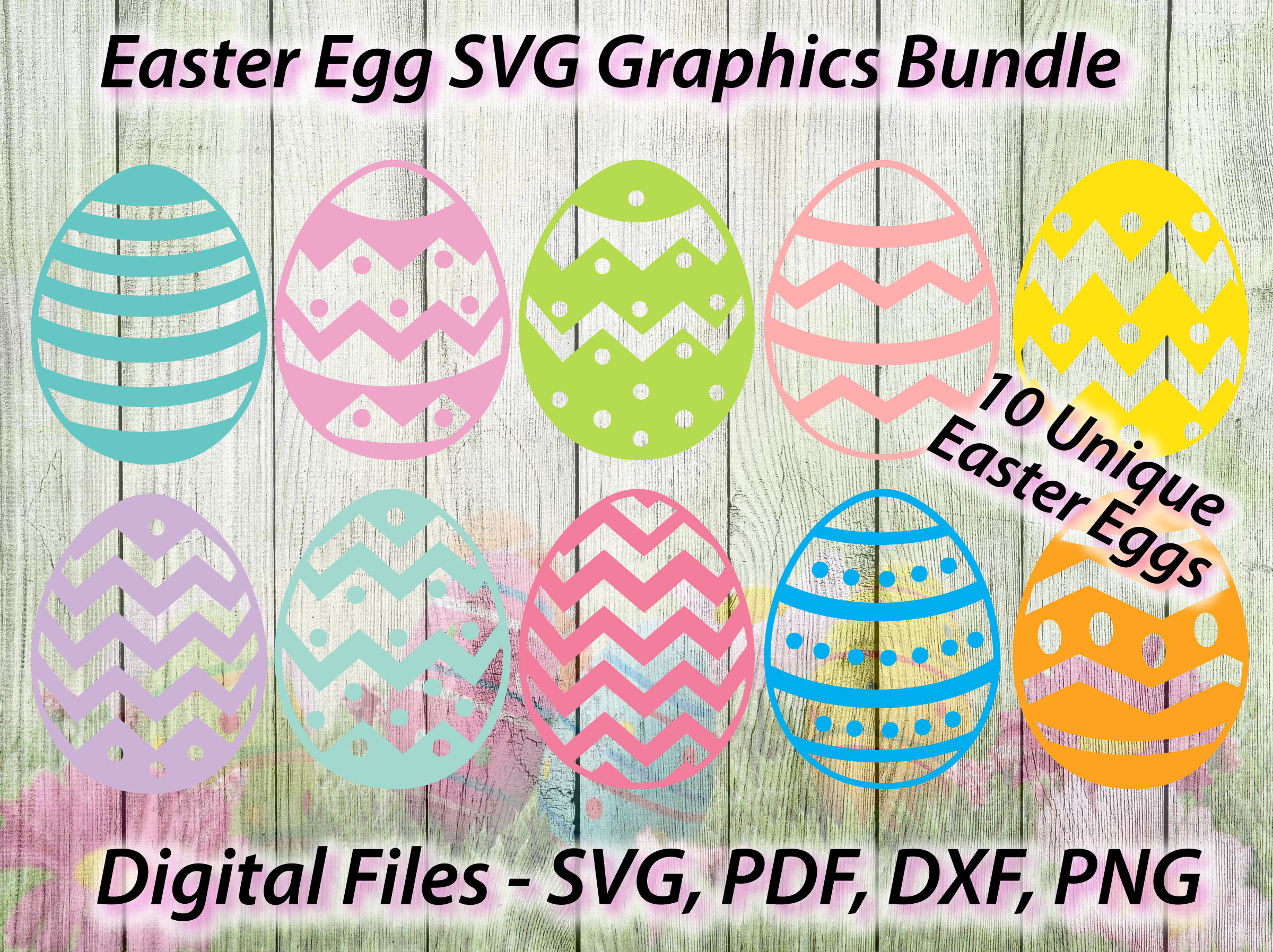 Download Easter Egg Designs Spring Bundle 10 Unique Easter Eggs Svg Etsy