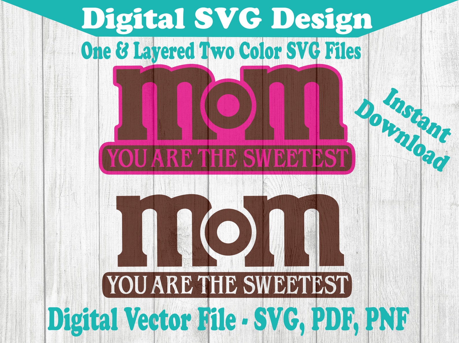 MOM Candy M&amp;M Sweetest Mother's Day Design SVG File | Etsy