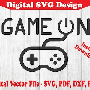 Spel op Old School Console Controller Design SVG Instant Download vectoren voor Cricut silhouet 1 kleur png dxf pdf svg