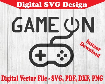 Game On Old School Console Controller Design SVG Instant Download Vectors For Cricut Silhouette 1 Color png dxf pdf svg