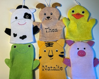 Personalized Animal Bath Puppet