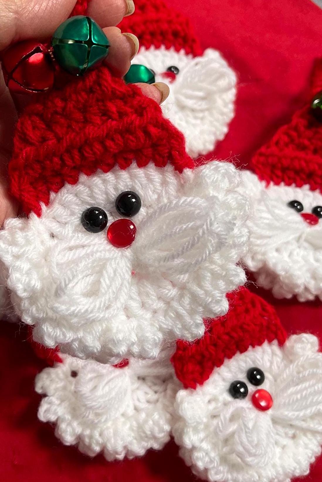 Crochet Santa Ornaments Set of Three-handmade! - Etsy