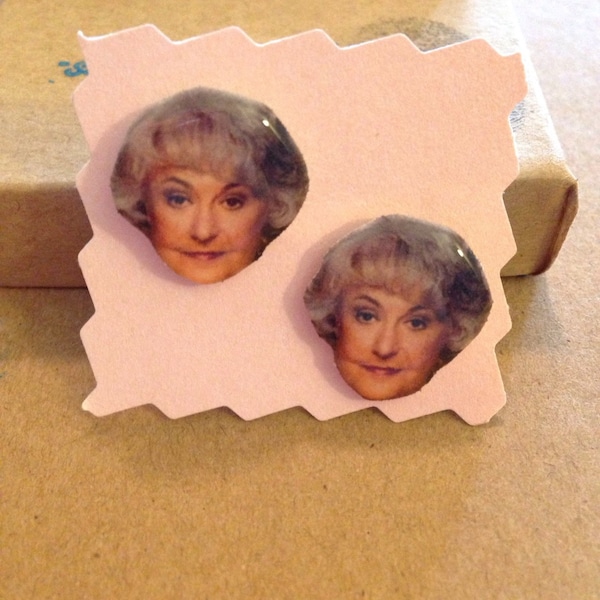 Dorothy Zbornak from the "Golden Girls" Studs - Post Earrings - Celebrity jewelry, Bea Arthur