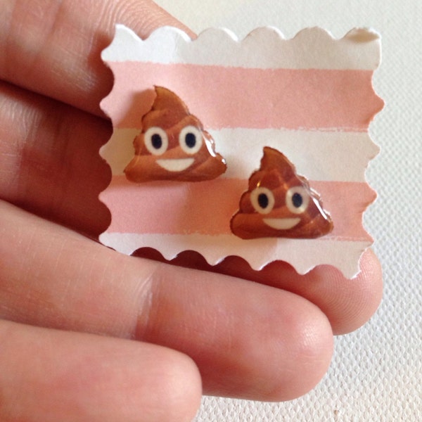 iPhone Emoji "Pile of Poo" Stud Earrings - Post Earrings