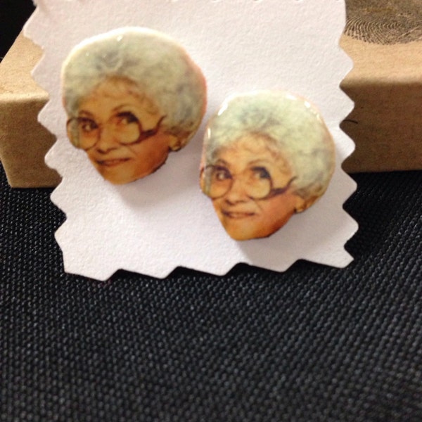 Sophia Petrillo from the "Golden Girls" Studs - Post Earrings - Celebrity jewelry, Estelle Getty