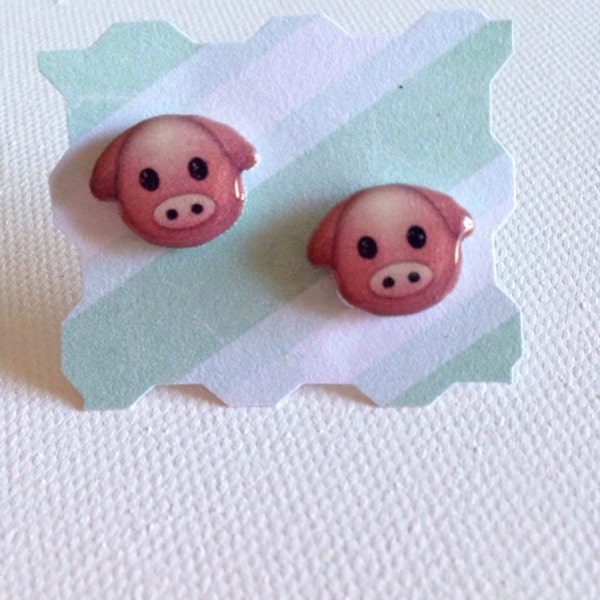 iPhone Emoji "Pig Face" Stud Earrings - Post Earrings