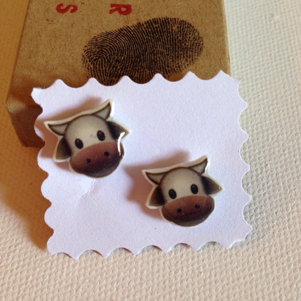 iPhone Emoji "Cow Face" Stud Earrings - Post Earrings