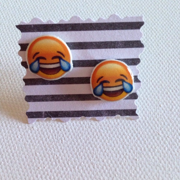 iPhone Emoji "Face with Tears of Joy" Stud Earrings - Post Earrings