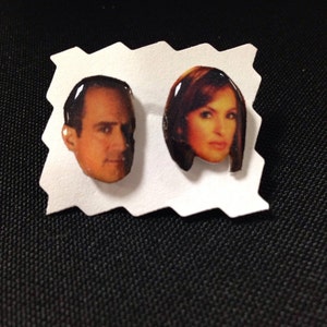 Olivia Benson and Elliot Stabler from NBCs "Law & Order: SVU" Studs - Post Earrings - Celebrity Accessories Chris Meloni, Mariska Hargitay