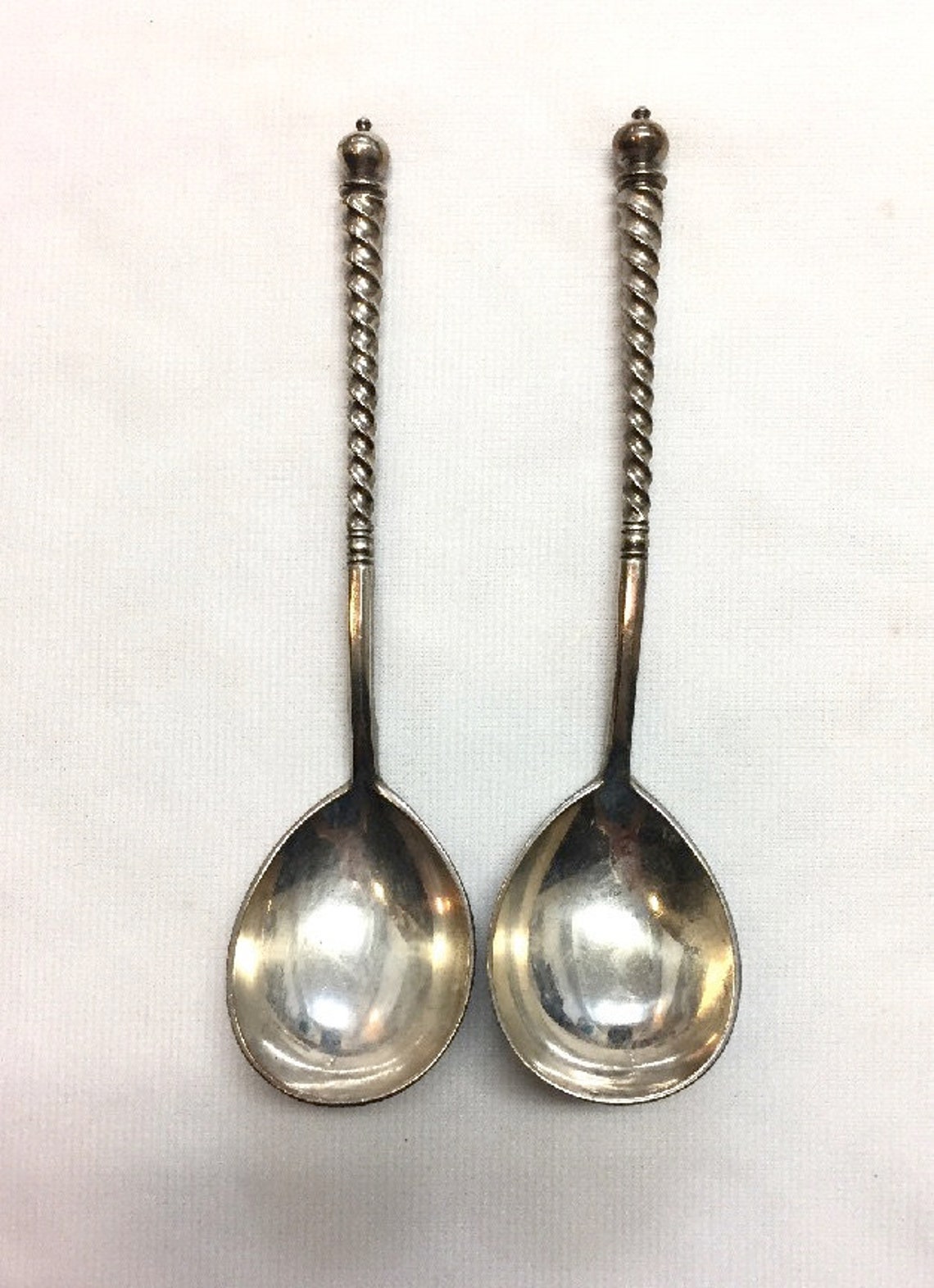 Two Russian Silver Spoons Marked ac/189584 Along With a Etsy