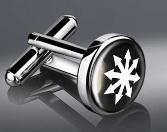 Chaos Theory Symbol Arrow of Time Design Black & White Quantum Physics Mathematical Scientific Mens Silver Shirt Suit Handmade Cufflink Set