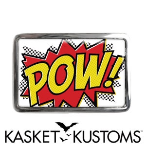 POW Belt Buckle - Comic Book Sci-fi Fantasy Art Rectangle Belt Buckle - 292