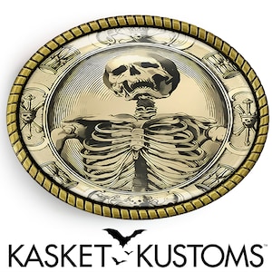 Memento Mori Belt Buckle - Victorian Skeleton Horror Halloween Belt Buckle - 131