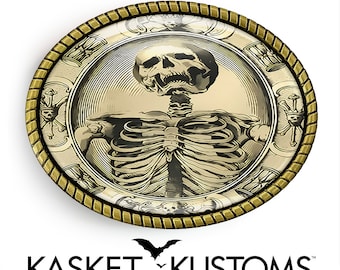 Memento Mori Belt Buckle - Victorian Skeleton Horror Halloween Belt Buckle - 131