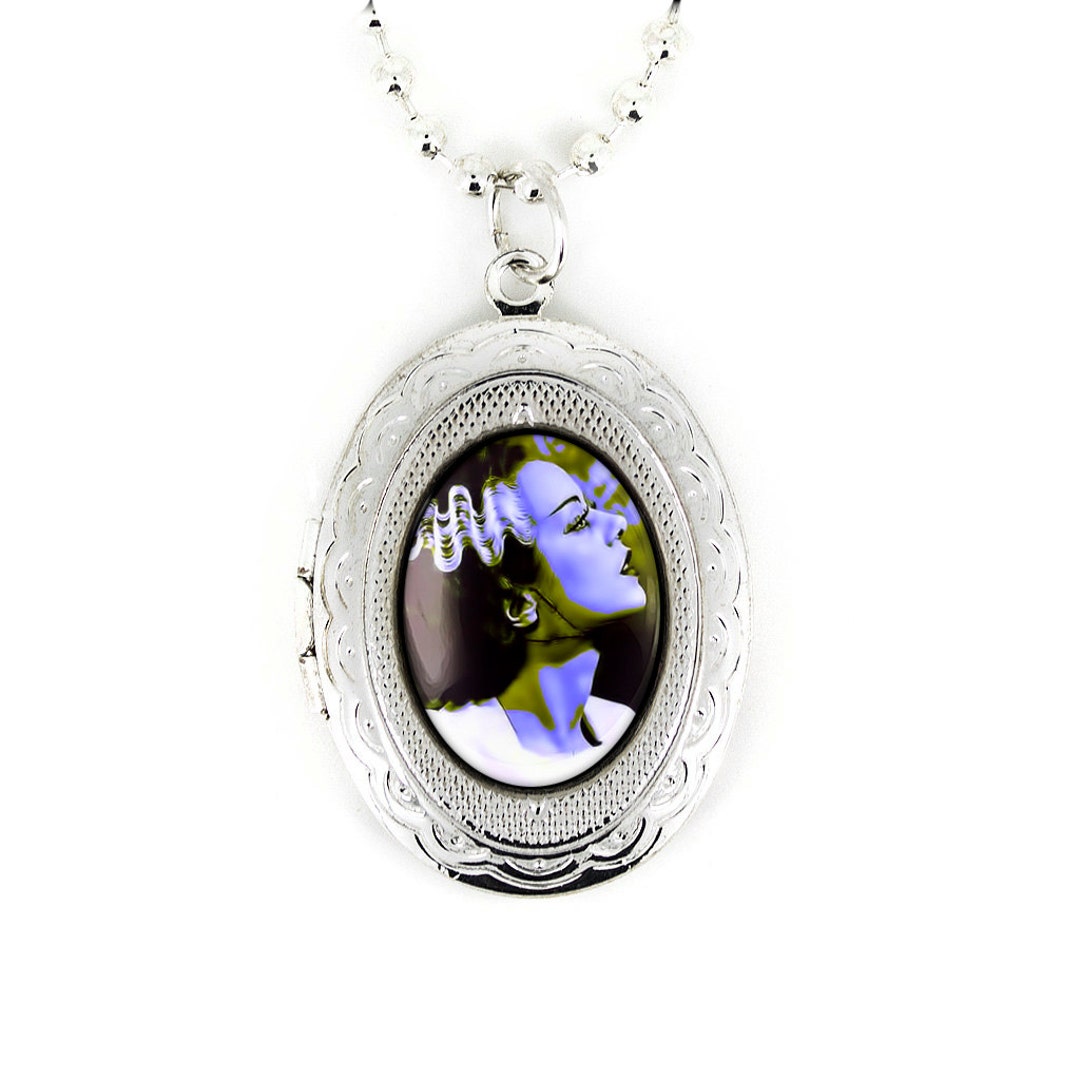 Silver Bride of Frankenstein Horror Icon Glass Halloween Keepsake