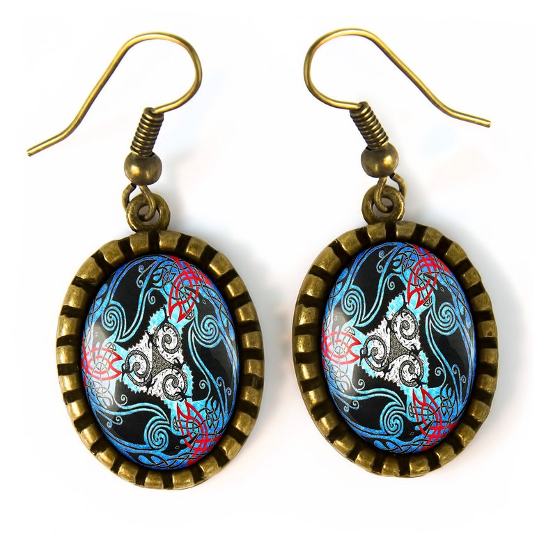 Antique Bronze Celtic Raven Crow Knot Design Oval Glass | Etsy