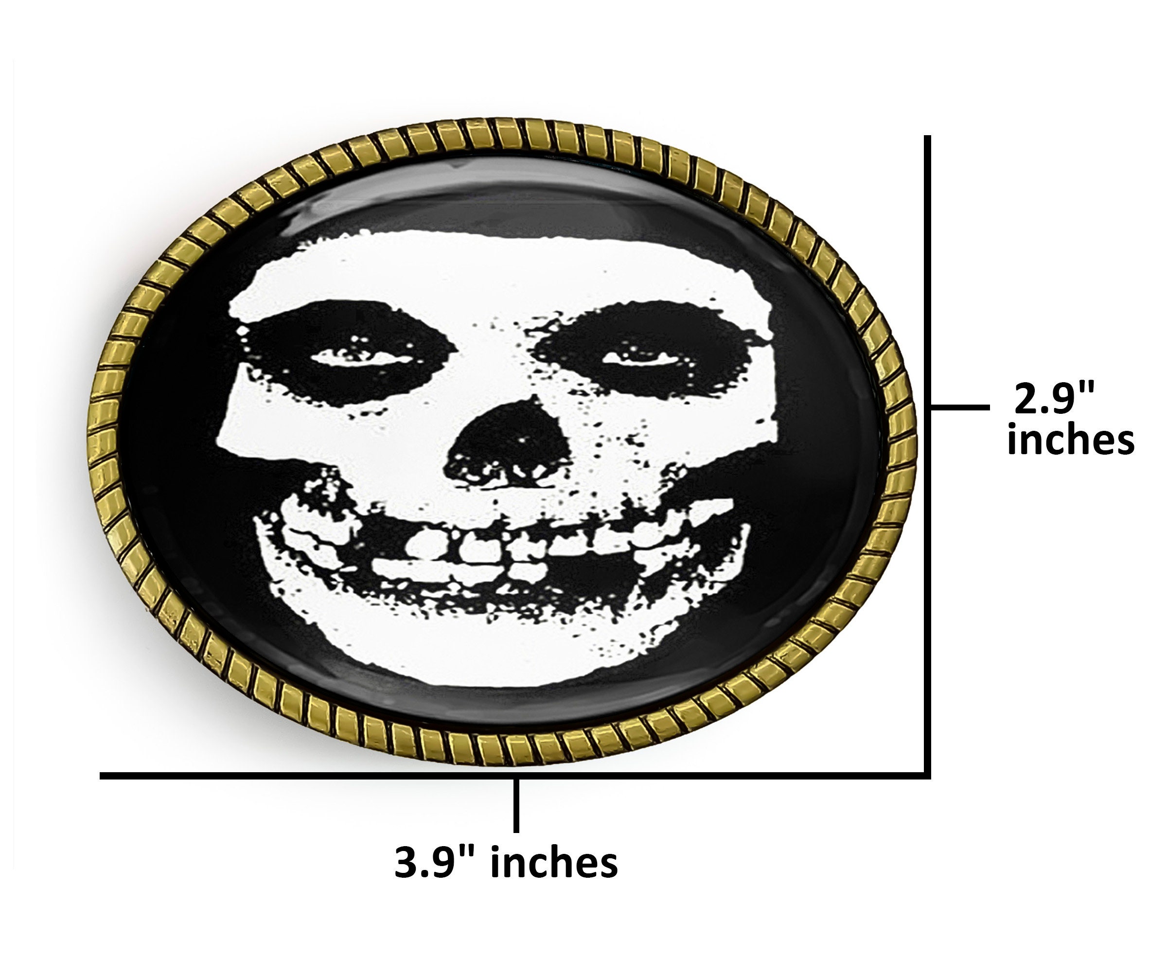 Misfits Crimson Skull Belt Buckle - Horror Punk Silver or Gold 
