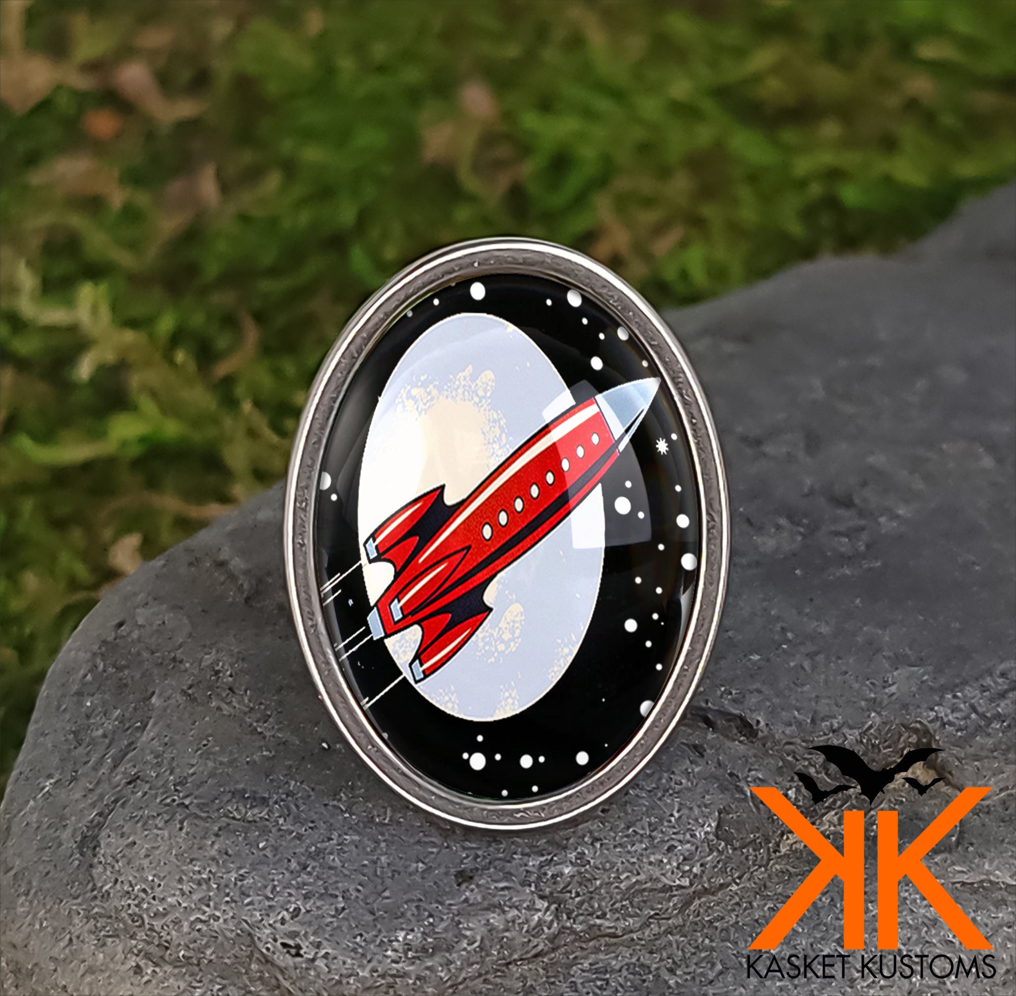 Toy Rocket Ship Ring Retro Spaceship Outer Space Handmade | Etsy