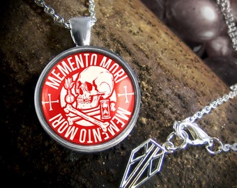 Memento Mori Pendant Handmade Sterling Silver Gothic Necklace w/Chain 134-2-SRPN