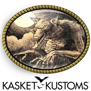 Werewolf Belt Buckle - Folklore History Art Handmade Buckle - 639
