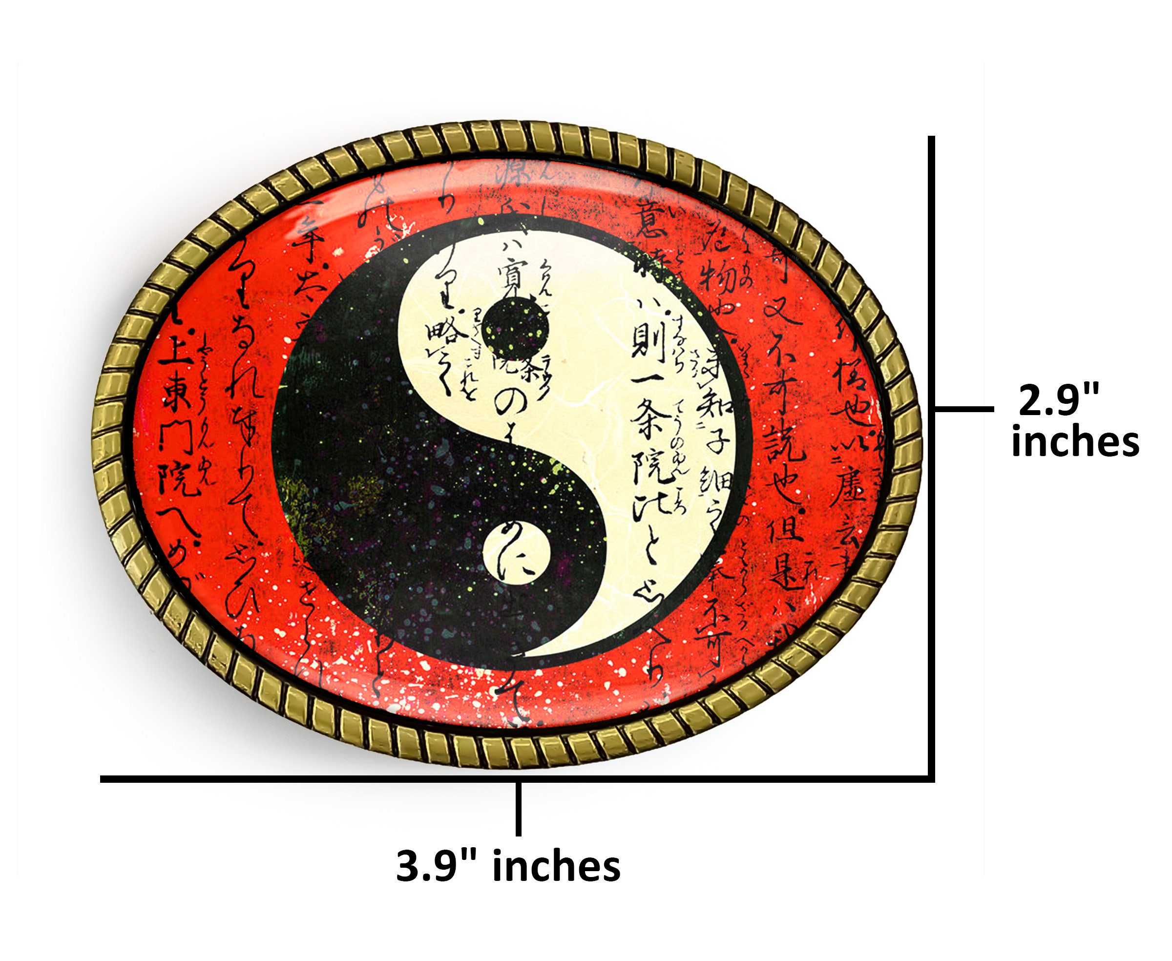 R. Dowell Handmade Leather Belt 2011 – Artisan Western Yin Yang Buckle – 37\