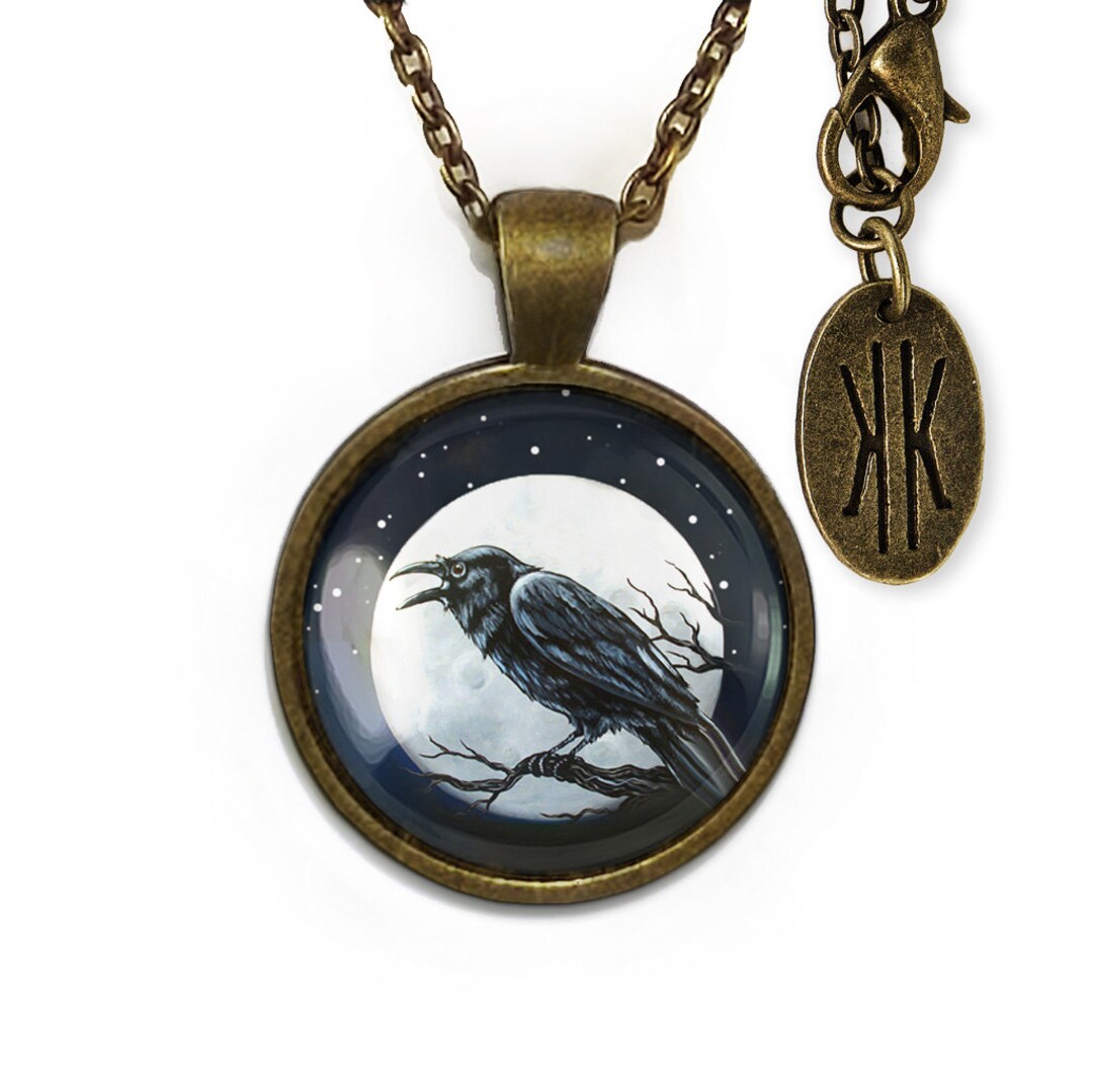 Collier Gothique 'Nevermore' En Verre Brillant Ravin' Mad - Neuf Sans Emballage