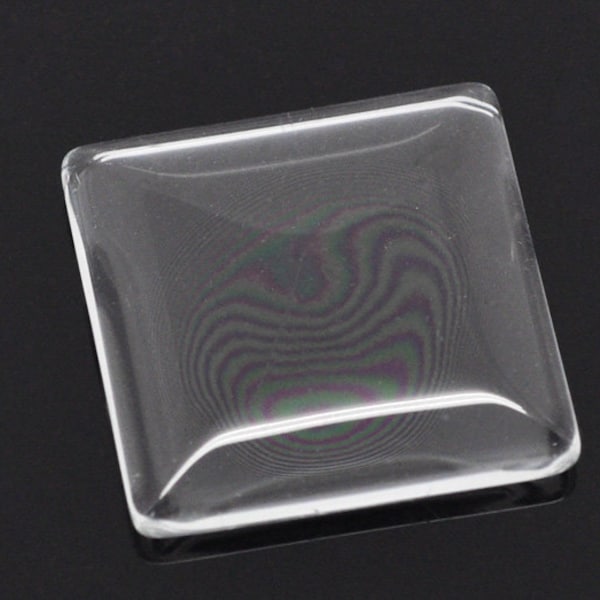 1" Inch 25x25mm Crystal Clear Square Glass Cabochon Domed Tiles for Jewelry Necklace Pendant Cabochon Craft Supplies 50 Tile Cabochons