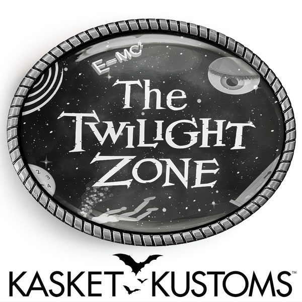 Twilight Zone Belt Buckle - Scifi Silver or Gold Oval Buckle - 933