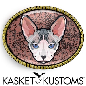 Sphynx Belt Buckle - Handmade Female Kitty Cat Lovers Buckle - 749