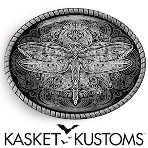 Ozdobna klamra paska w kształcie ważki - ręcznie robiona klamra w stylu secesyjnym z mandalą - 32