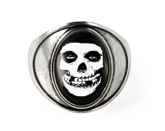 Anello teschio cremisi Misfits - Anello punk horror Glenn Danzig argento antico misura 7 179-SSOR
