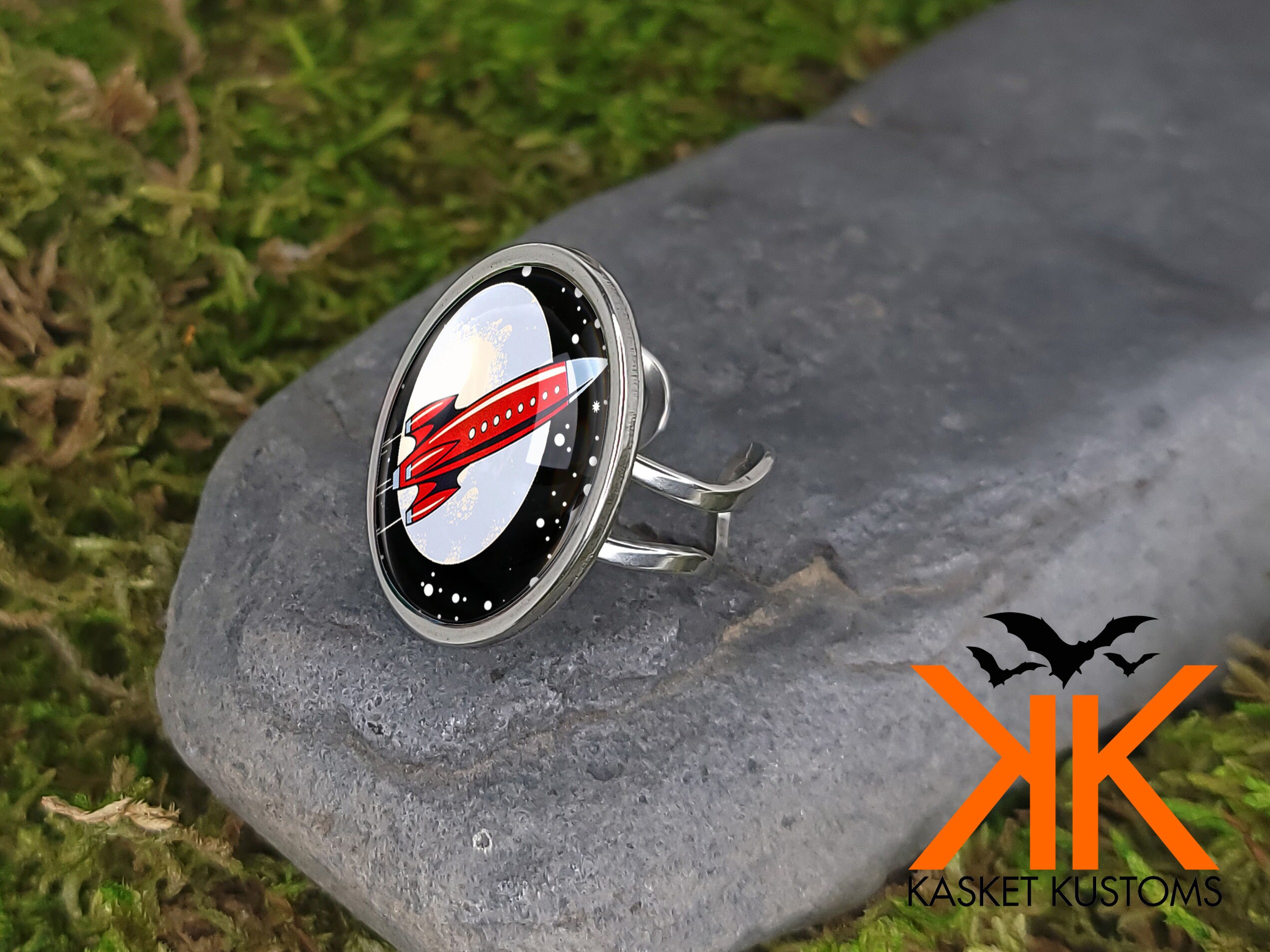 Toy Rocket Ship Ring Retro Spaceship Outer Space Handmade | Etsy