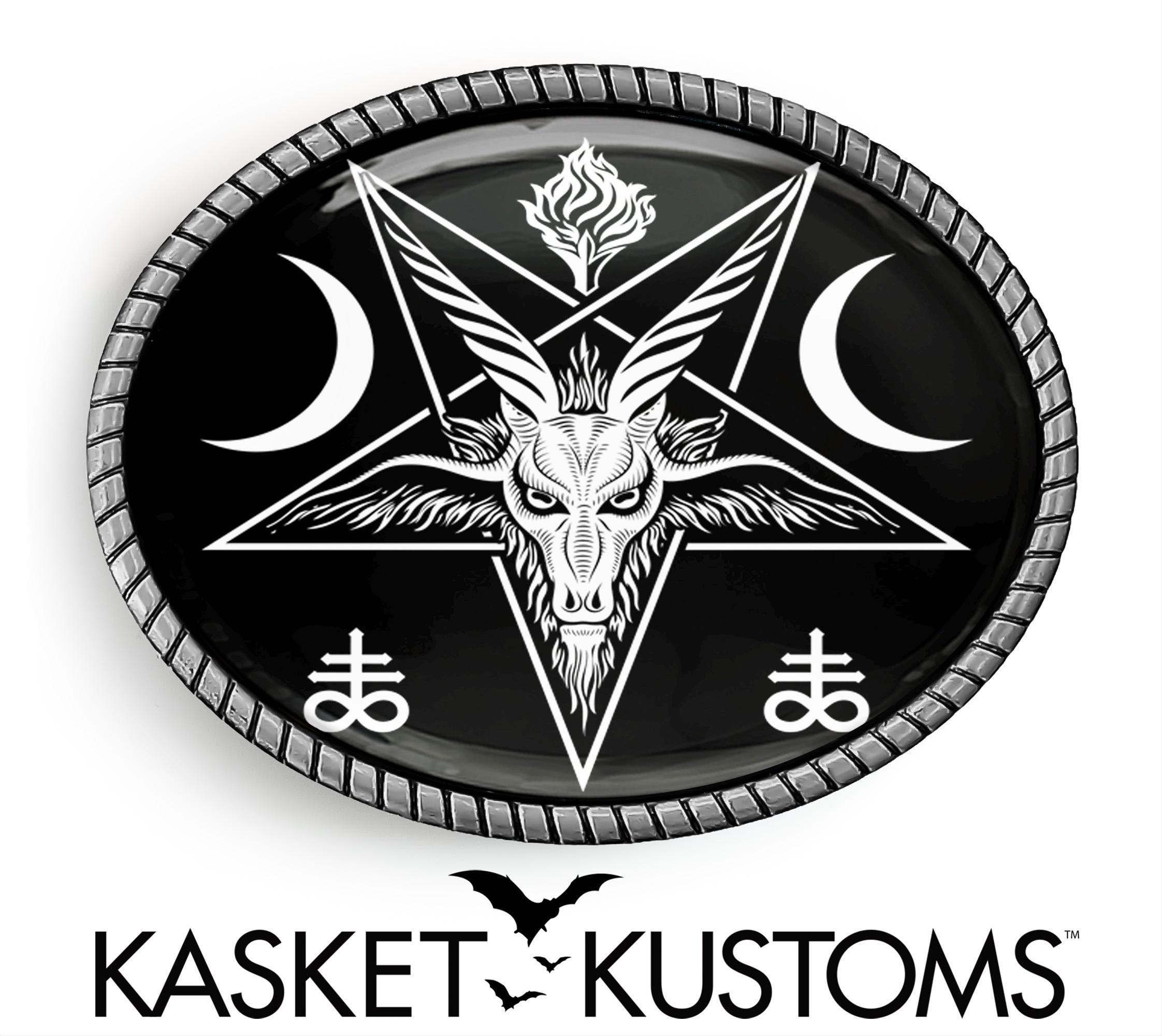 Baphomet Pentagram Belt Buckle - Satanic Leviathan Cross Artisan