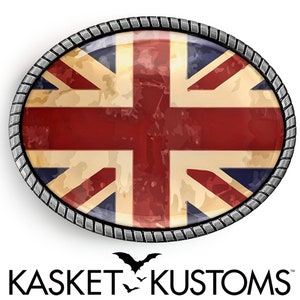 Union Jack Belt Buckle - United Kingdom Flag Silver or Gold Buckle - 331