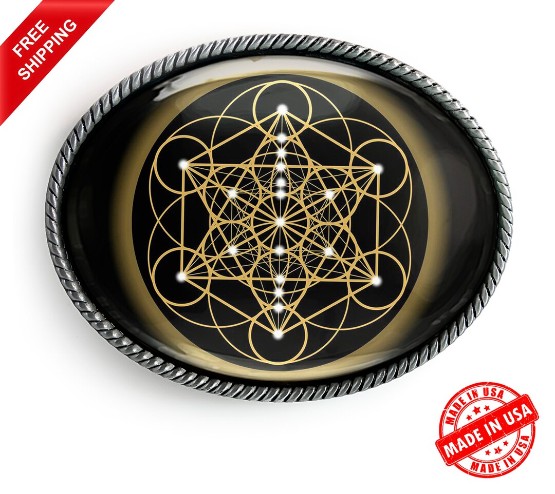 Metatron's Cube Belt Buckle Sacred Geometry Esoteric Etsy