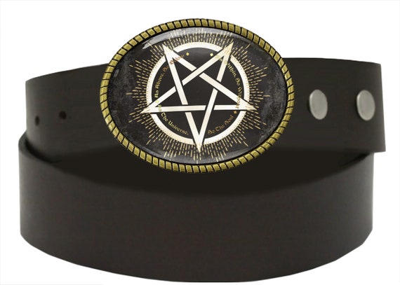 Hermetic Pentagram Belt Buckle Ancient Esoteric Inscription Buckle 921 Etsy