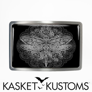 Klamra do paska Dragonfly - ozdobna klamra prostokątna w stylu Art Nouveau Esoteric Mandala - 32-2