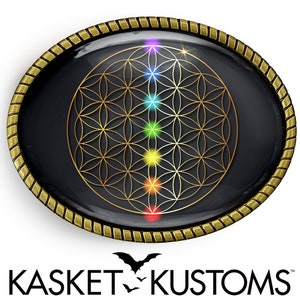 Chakra Sacred Geometry Belt Buckle - Handmade Wearable Art Gift - 794