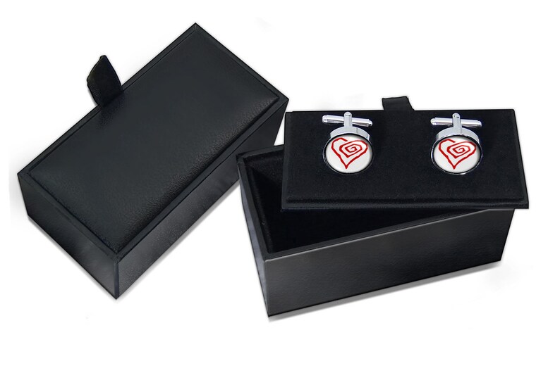 Silver Marilyn Manson Twisted Heart Shock Rock Cufflink Set w/ Box 173-2-SRC image 2