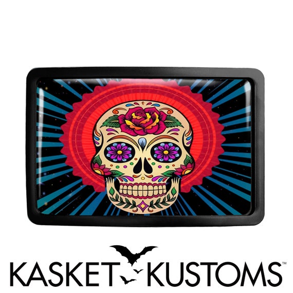 Mexican Sugar Skull Belt Buckle - Day of the Dead Tattoo  display picture 1