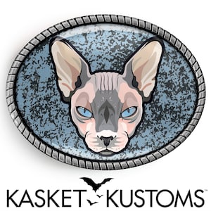 Sphynx Belt Buckle - Handmade Male Kitty Cat Lovers Silver or Gold Buckle - 749-2